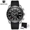 Casual Men's Watches Chronograph Modern Analog Quartz Waterproof Sports Watches Rubber Strap Business Wrist Watches For Men by Stevvex