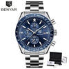 Casual Men's Watches Chronograph Modern Analog Quartz Waterproof Sports Watches Rubber Strap Business Wrist Watches For Men by Stevvex