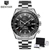 Casual Men's Watches Chronograph Modern Analog Quartz Waterproof Sports Watches Rubber Strap Business Wrist Watches For Men by Stevvex