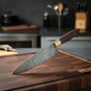 Gyuto Chef Knife 8" Rosewood Handle – Twisted Damascus Steel Blade by JW SteelCrafts