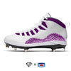 "Purple Cement” Jordan Retro 10 Metal Baseball Cleats