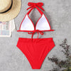 Push Up Bikini New Two Piece Swimsuit Women High Waist Black Pink Bikinis Set Women's Halter Padded Top Push Up Bikini Set Two Piece Swimsuits Bathing Suits Beachwear Swimwear Beachwear Bathing Suit by Stevvex