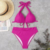 Push Up Bikini New Two Piece Swimsuit Women High Waist Black Pink Bikinis Set Women's Halter Padded Top Push Up Bikini Set Two Piece Swimsuits Bathing Suits Beachwear Swimwear Beachwear Bathing Suit by Stevvex