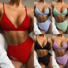 Push Up Bikini Set Swimsuits High Waist Swimwear Women Ribbed Bathing Suits Brazilian Bikinis Swimsuit for Women Bottom Triangle Bikinis Top Bathing Suit by Stevvex