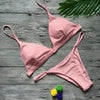Push Up Bikini Set Swimsuits High Waist Swimwear Women Ribbed Bathing Suits Brazilian Bikinis Swimsuit for Women Bottom Triangle Bikinis Top Bathing Suit by Stevvex