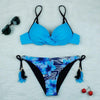 Push Up Bikinis 2022 New Swimwear Women's Bikini Swimsuits Floral Printed Bathing Suits for Women 2 Piece Bikini Women Floral Print Bikini Sets Swimsuit Beach Wear Bathing Suit Female Two Pieces by Stevvex