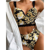 Push Up Bikinis Bikini Set Women High Waisted Bikini Set Athletic Two Piece Swimsuit Sporty Scoop Neck Bathing Suit For Teen Girls With Shorts High Waist Swimwear Women Swimsuit Female Swimming Suit Bathing Suit Print Bikini Set by Stevvex