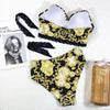Push Up Bikinis Bikini Set Women High Waisted Bikini Set Athletic Two Piece Swimsuit Sporty Scoop Neck Bathing Suit For Teen Girls With Shorts High Waist Swimwear Women Swimsuit Female Swimming Suit Bathing Suit Print Bikini Set by Stevvex