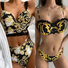 Push Up Bikinis Bikini Set Women High Waisted Bikini Set Athletic Two Piece Swimsuit Sporty Scoop Neck Bathing Suit For Teen Girls With Shorts High Waist Swimwear Women Swimsuit Female Swimming Suit Bathing Suit Print Bikini Set by Stevvex