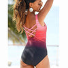 Push Up Swimwear Back One-piece Beach Bathing Suit Colorful Print One Piece Women Swimsuit Women's Plunge Bathing Suit Strappy Mesh One Piece Swimsuit Tummy Control Swimwear by Stevvex