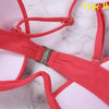 Push Up Unpadded Bikini Set Women 4 Colors Bandage Bikini Set Swimsuit Thong Bottom Swimwear Two Pieces Plain Bikini Bathing Suit Swimwear Bathing by Stevvex