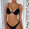 Push Up Unpadded Bikini Set Women 4 Colors Bandage Bikini Set Swimsuit Thong Bottom Swimwear Two Pieces Plain Bikini Bathing Suit Swimwear Bathing by Stevvex
