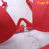 Push Up Unpadded Bikini Set Women 4 Colors Bandage Bikini Set Swimsuit Thong Bottom Swimwear Two Pieces Plain Bikini Bathing Suit Swimwear Bathing by Stevvex