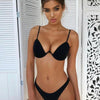 Push Up Unpadded Bikini Set Women 4 Colors Bandage Bikini Set Swimsuit Thong Bottom Swimwear Two Pieces Plain Bikini Bathing Suit Swimwear Bathing by Stevvex