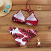 Push Up Women Bikinis Swimwear Women's Bathing Suits Push Up Halter Bandage Bikini Floral Printing Swim Bottoms Two Piece Swimsuits Women Swimsuits Bathing Suit Halter Leaf Print Beach Wear Plus Size by Stevvex