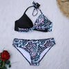 Push Up Women Bikinis Swimwear Women's Bathing Suits Push Up Halter Bandage Bikini Floral Printing Swim Bottoms Two Piece Swimsuits Women Swimsuits Bathing Suit Halter Leaf Print Beach Wear Plus Size by Stevvex