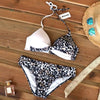 Push Up Women Bikinis Swimwear Women's Bathing Suits Push Up Halter Bandage Bikini Floral Printing Swim Bottoms Two Piece Swimsuits Women Swimsuits Bathing Suit Halter Leaf Print Beach Wear Plus Size by Stevvex
