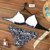 Push Up Women Bikinis Swimwear Women's Bathing Suits Push Up Halter Bandage Bikini Floral Printing Swim Bottoms Two Piece Swimsuits Women Swimsuits Bathing Suit Halter Leaf Print Beach Wear Plus Size by Stevvex