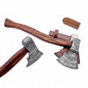 Hand Forged Damascus Viking Bearded Axe, 22 Inch Skeggøx Norse Working Axe with Hardwood Handle and Leather Sheath | JW SteelCrafts by JW SteelCrafts