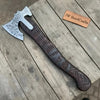 Handmade Viking Double-Bit Carbon Steel Axe with Norse Rune Etching and Engraved Hardwood Handle by JW SteelCrafts