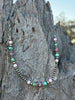 Queen Conch and Round Turquoise Mosaic Beaded Necklace by Wild Junkie