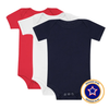 RAD NEUTRALS AMERICANA ONESIE 3-PACK by LITTLE RAD THINGS