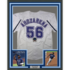 Framed Autographed/Signed Randy Arozarena 35x39 Tampa Bay White Retro Baseball Jersey Beckett BAS COA