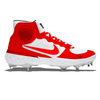 "Red and White" Nike Alpha Huarache Elite 3 Mid Cleats by Stadium Custom Kicks