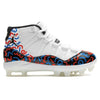 "Red & Blue Doodles" Jordan 11 Retro MCS Cleats by Stadium Custom Kicks