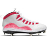 "Red Cement” Jordan 10 Retro Cleats by Stadium Custom Kicks