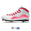 "Red Cement” Jordan Retro 10 Metal Baseball Cleats