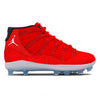 "Red Crystals" Jordan 11 Retro MCS Cleats by Stadium Custom Kicks