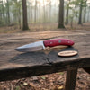 Handmade Skinner Knife Red Wood Handle Fixed Blade by JW SteelCrafts