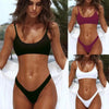 Red Micro Bikini Set Women Swimming Suit Padded Bra Bikini Two-Piece Swimwear Thong Bathing Suit Swimsuit Women's Ribbed Scoop Neck Bikini Thong Bathing Suit Two Piece Swimsuit by Stevvex