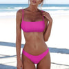 Red Micro Bikini Set Women Swimming Suit Padded Bra Bikini Two-Piece Swimwear Thong Bathing Suit Swimsuit Women's Ribbed Scoop Neck Bikini Thong Bathing Suit Two Piece Swimsuit by Stevvex