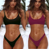 Red Micro Bikini Set Women Swimming Suit Padded Bra Bikini Two-Piece Swimwear Thong Bathing Suit Swimsuit Women's Ribbed Scoop Neck Bikini Thong Bathing Suit Two Piece Swimsuit by Stevvex
