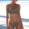 Red Micro Bikini Set Women Swimming Suit Padded Bra Bikini Two-Piece Swimwear Thong Bathing Suit Swimsuit Women's Ribbed Scoop Neck Bikini Thong Bathing Suit Two Piece Swimsuit by Stevvex