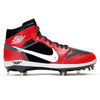 "Red OW" Jordan 1 Retro Cleats by Stadium Custom Kicks