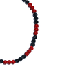 Red Slugger Iced Out Baseball Bead Necklace | Black & Red