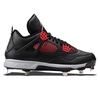 "Red Thunder" Jordan 4 Retro Cleats by Stadium Custom Kicks