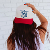 USA Eagle Trucker Hat by Hey Jude Graphic Tees
