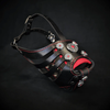 The ''Bijou'' Basket Muzzle Black & Red by Bestia Dog Gear