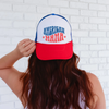 American Mama Trucker Hat by Hey Jude Graphic Tees