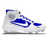 "Retro Blue & White" Nike Alpha Huarache Elite 3 Mid Cleats by Stadium Custom Kicks