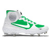 "Retro Green & White" Nike Alpha Huarache Elite 3 Mid Cleats by Stadium Custom Kicks