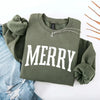 Retro Merry Christmas Sweatshirt Festive Women’s Holiday Sweater by Adorb Custom Tees