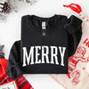 Retro Merry Christmas Sweatshirt Festive Women’s Holiday Sweater by Adorb Custom Tees