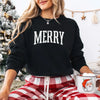 Retro Merry Christmas Sweatshirt Festive Women’s Holiday Sweater by Adorb Custom Tees