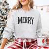 Retro Merry Christmas Sweatshirt Festive Women’s Holiday Sweater by Adorb Custom Tees