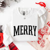 Retro Merry Christmas Sweatshirt Festive Women’s Holiday Sweater by Adorb Custom Tees